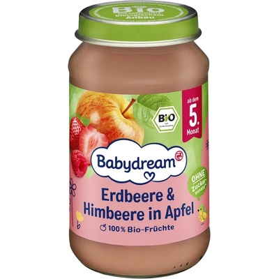 Babydream BIO ovocné pyré jahoda, malina a jablko 190 g