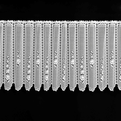 Brilltex žakárová vitrážová záclona 912, květnový vzor, bílá, výška 45cm (v metráži)