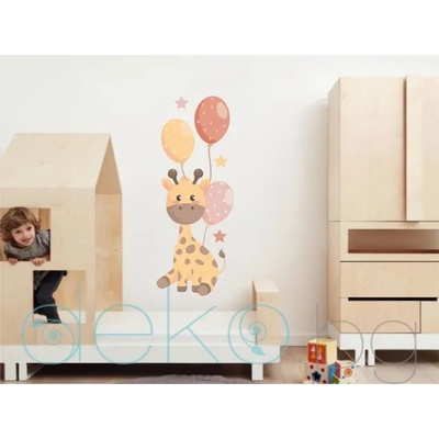 Жирафче с балони в пастелни цветове (1553)