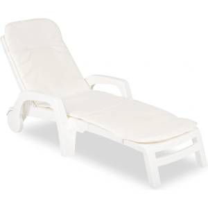 BICA Техноратанов шезлонг с възглавница Bahama white Bica (BC8992P)
