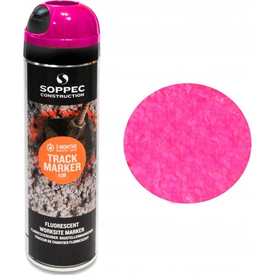 SOPPEC Značkovací sprej TrackMarker fluorescentný ružový 500ml trvanlivosť 3 mesiace