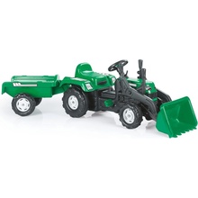 DOLU Šlapací traktor Ranchero s vlečkou a nakladačem zelený