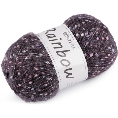 Pletací příze mohérová Rainbow 100 g Varianta: 7 (12-5) šedofialová, Balení: 1 ks 57865/147365/267078