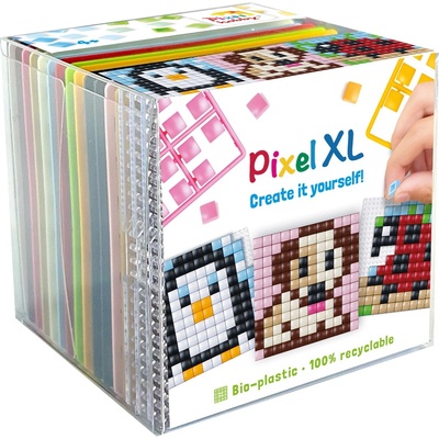 Pixelhobby Комплект от 3 мозайки с пиксели XL, Pixelhobby, Куб - Още животни (24217)