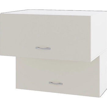 ИРИМ Горен шкаф с две хоризонтални врати Сити БС-107 бяло гладко / сатен 80 см