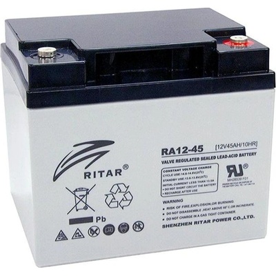 Ritar Оловна Батерия RITAR (RA12-45) AGM, 12V, 45 Ah, 198/ 166/ 16 (RITAR-RA12-45)