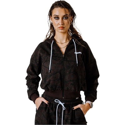 Nebbia Relaxed Zip Hoodie Power 895 Dark Brown Camo