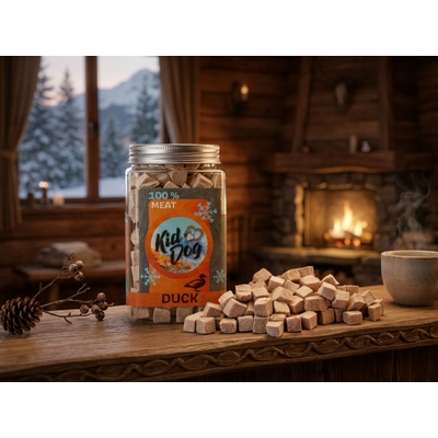 KidDog SUPER PREMIUM 100% MEAT CUBES kačacie mäso sušené mrazom 75 g
