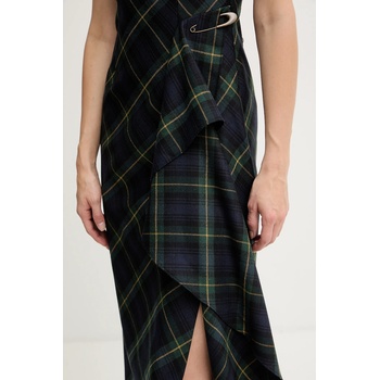 Luisa Spagnoli Рокля с вълна Luisa Spagnoli в тъмносиньо среднодълга разкроена 542289 (542289)