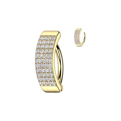 Šperky4U zlacený piercing do pupíku se štítem se zirkony WP0084-GD