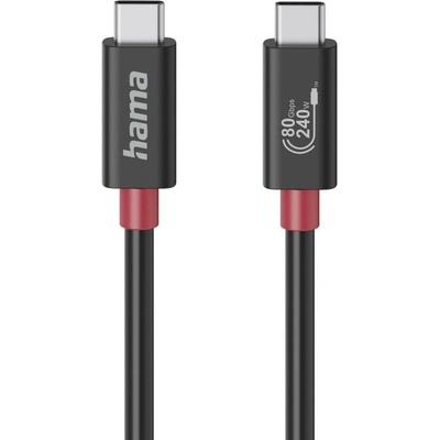 Hama Кабел Hama, от USB-C(м) към USB-C(м), 1m, 240W, черен (200799)