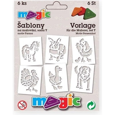 Primo Magic Šablony papírové Zvířátka z farmy sada 6 kusů
