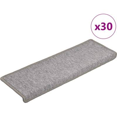 vidaXL Изтривалки за стълби, 30 бр. , 65x21x4 см, светлосиви, с правоъгълен кант (3365768)