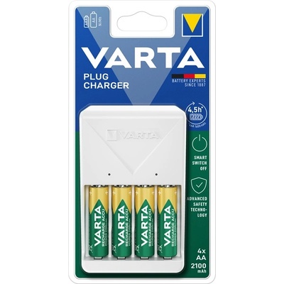 VARTA Зарядно устройство Varta Plug + AA 2100 mAh с 4бр. батерии (57657101451) (57657101451)