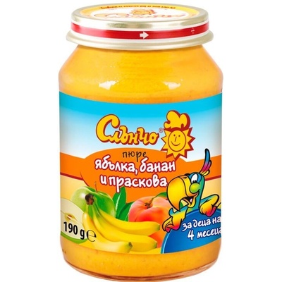 Слънчо пюре от ябълки банан и праскови - 190 г