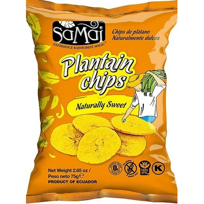 Samai Banánové chipsy Plantain Natur sladké 75 g