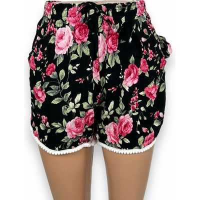 dámske teplákové šortky Angela růžovo čierná