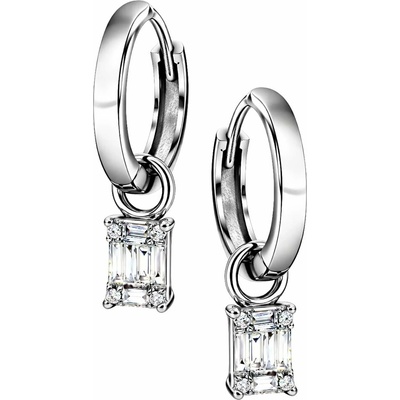 Zlaton Náušnice bílé zlato kruhy 1.80cm 1.90g s diamantem 0.280ct 000111112234