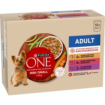 Cobbys Pet One Mini Dog Adult kura a hovädzie a jahňacie v šťave 10 x 85 g