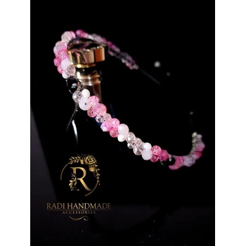 Image 1 of Radi handmade Официална диадема с цикламени кристали и ахат (282)