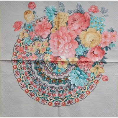 Maki servítky Květinová mandala 33x33cm