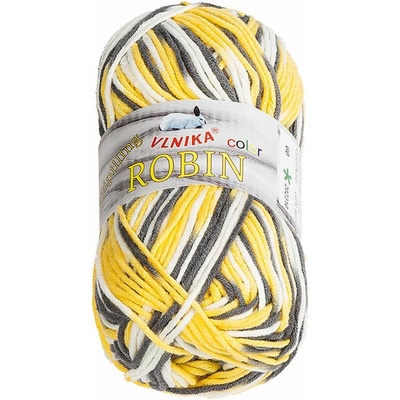 BELLATEX Robin color 100 g - 60 biela, sivá, žltá
