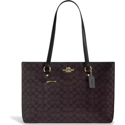 Coach kabelka Station Tote Bag In Signature Canvas Gold Wallnut Black