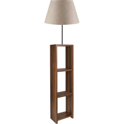 TopMebel Подова лампа Launo Mdf/тъкан/Pvc в бежов/орехов цвят 38x38x150см