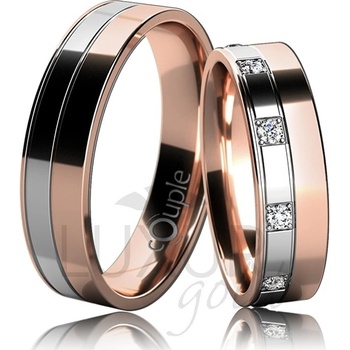 MAURICIUS snubní prsteny bílé červené zlato C 5 UE 1 CBC