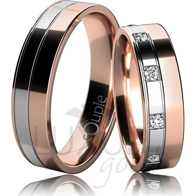 MAURICIUS snubní prsteny bílé červené zlato C 5 UE 1 CBC