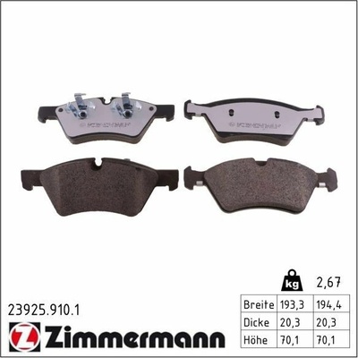 Sada brzdových platničiek kotúčovej brzdy ZIMMERMANN 23925.910.1