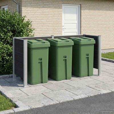 vidaXL Оградка за кошче Сиво 237 x 85 x 115 см Алуминий и WPC (3429267)