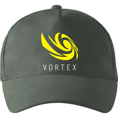 Vortex logo farebné so zahnutým šiltom a mosaznou sponou Tm. bridlica šedozelená