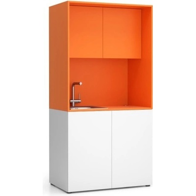 Kuchynka PLAN NIKA s drezom a batériou 1000 x 600 x 2000 mm oranžová ľavé