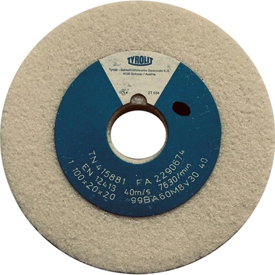 Tyrolit Brusný kotouč plochý 100 x 20 x 20 mm 99BA60M8V40 T415881