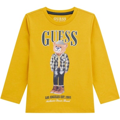 Guess Блуза с дълъг ръкав Guess - Мече с шапка, жълта, 18 м (20254-N5BI04-I3Z14-G287-18M)