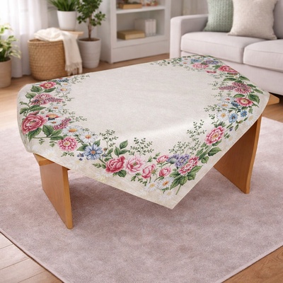 Evenit Gobelínový obrus 040C kvety viacfarebná Bavlna/polyester 100x100 cm