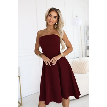 Numoco Елегантна рокля без презрамки в цвят бордо 641-1nmc-2726 - Бордо, размер xs