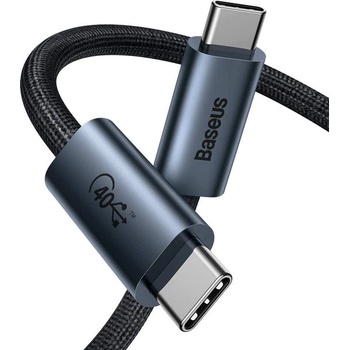 Baseus Flash Series USB 4 Cable USB-C to USB-C 8K, 100W, 40Gbps (CASS010014) - здрав USB 4 кабел с въжена оплетка за устройства с USB-C порт (100 см) (черен)
