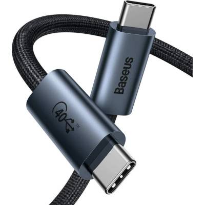Baseus Flash Series USB 4 Cable USB-C to USB-C 8K, 100W, 40Gbps (CASS010014) - здрав USB 4 кабел с въжена оплетка за устройства с USB-C порт (100 см) (черен)