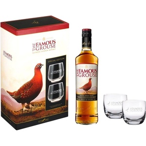 THE FAMOUS GROUSE The Famous Grouse ( Феймъс Граус ) Шотландско уиски 700 мл с 2 чаши (подаръчен комплект)
