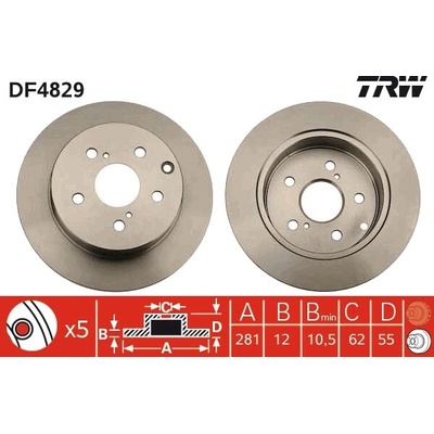 Brzdový kotúč TRW DF4829