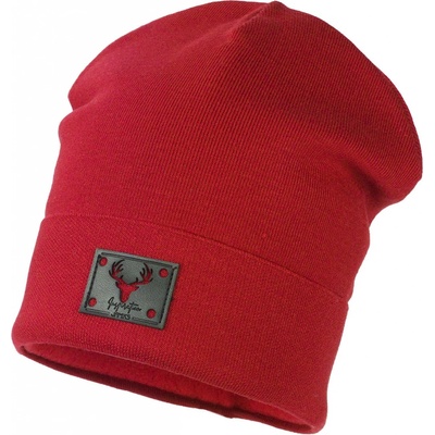 Jamiks Červená čiapka s koženým logom Ivo