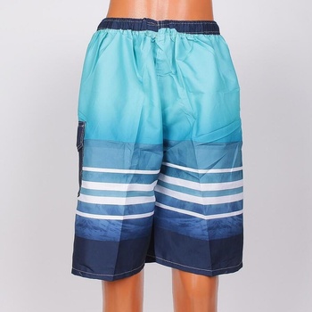 Image 1 of Мъжки бански тип шорти в тюркоазено и синьо с бели ленти