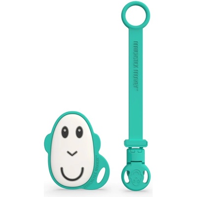 Matchstick Monkey Flat Face Teether & Soother Clip подаръчен комплект Green(за деца )