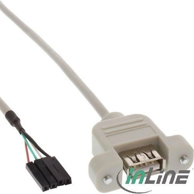 InLine 4043718132942 USB кабел USB 2.0 0, 4 м USB A Бяла (33440F)
