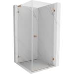 Mexen Lunar-B L окачена душ кабина дясна 90 x 90 см, прозрачна, матирана мед - 832L-090-090-65-00-P (832L-090-090-65-00-P)