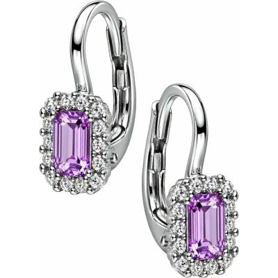 Zlaton Náušnice bílé zlato visací osazené zirkony 1.4cm 1.8g O01072614844