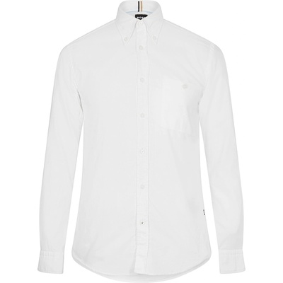 HUGO BOSS Риза с дълъг ръкав Boss Men's S-ROAN-BD Long Sleeve Oxford Shirt - White