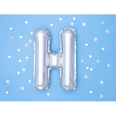 Party Deco FB2M H 018 Fóliový balón strieborný písmeno 35 cm H